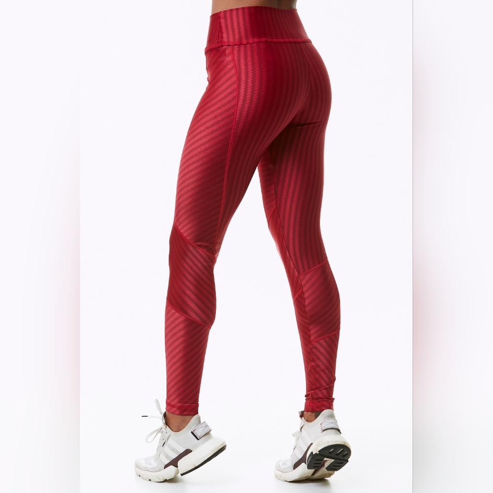 Red Women's Silk-Feel Leggings Fashion - Picture 2 of 5